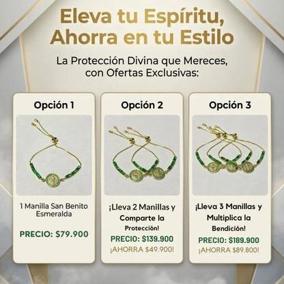 Manilla San Benito Piedras preciosas Baño 18k