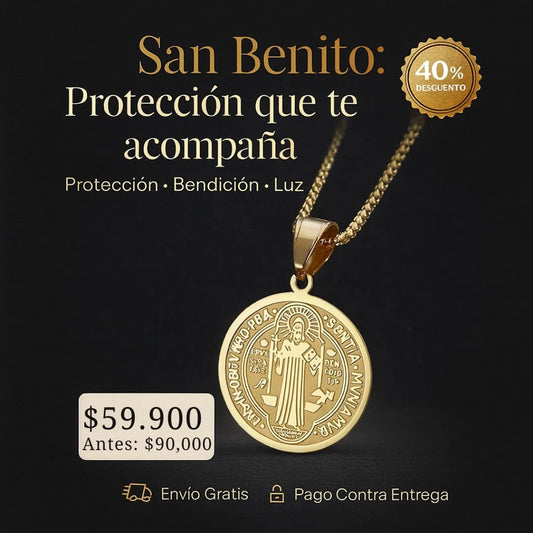 Collar San Benito Baño en Oro 18K
