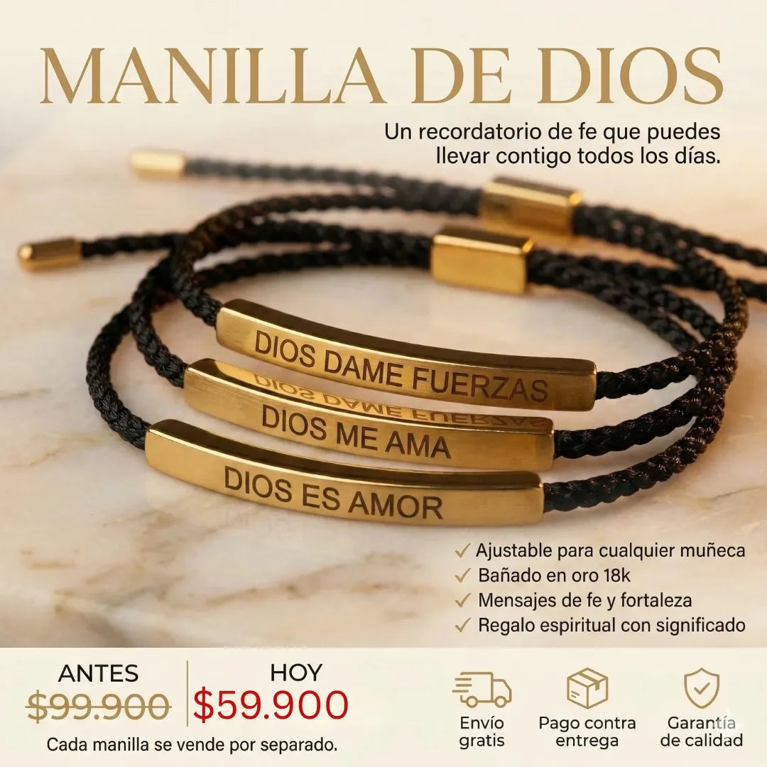 Pulseras mensaje de Dios Oro 18K