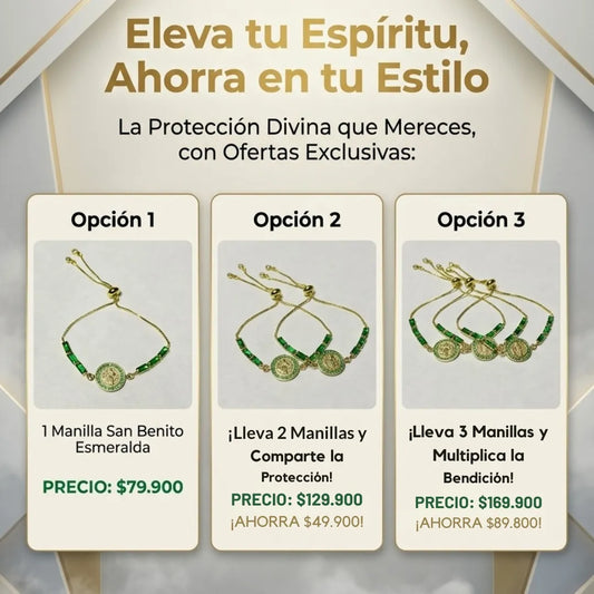 Manilla San Benito Esmeraldada Baño 18k