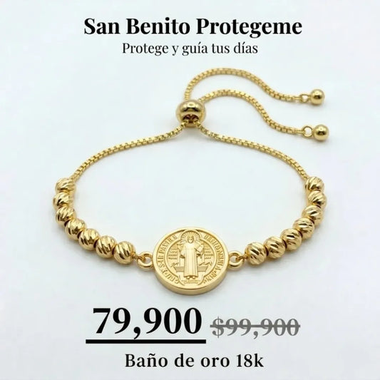 Pulsera San benito Diamantada 18k