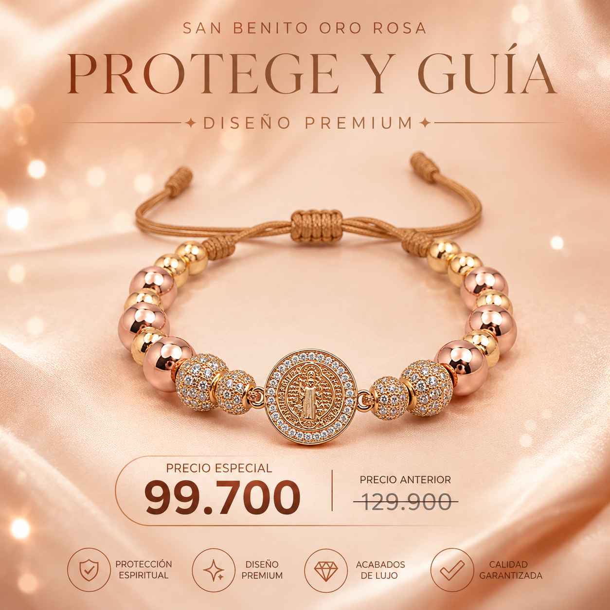 San benito oro rosa dije redondo