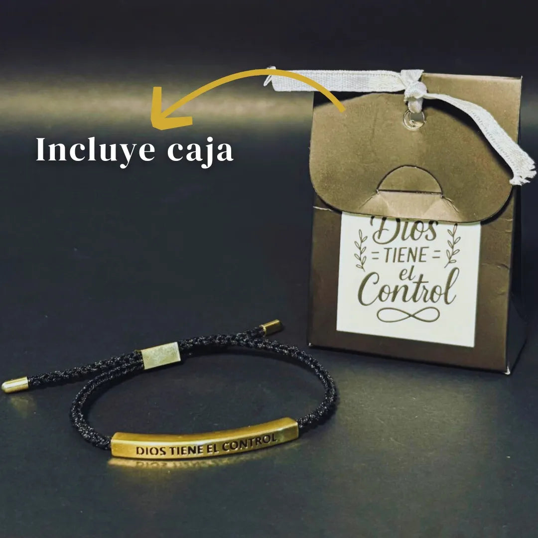 PULSERA DIOS TIENE EL CONTROL-Baño de oro 18k