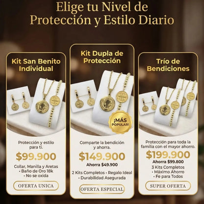 San Benito – Set Collar, Pulsera y Candongas