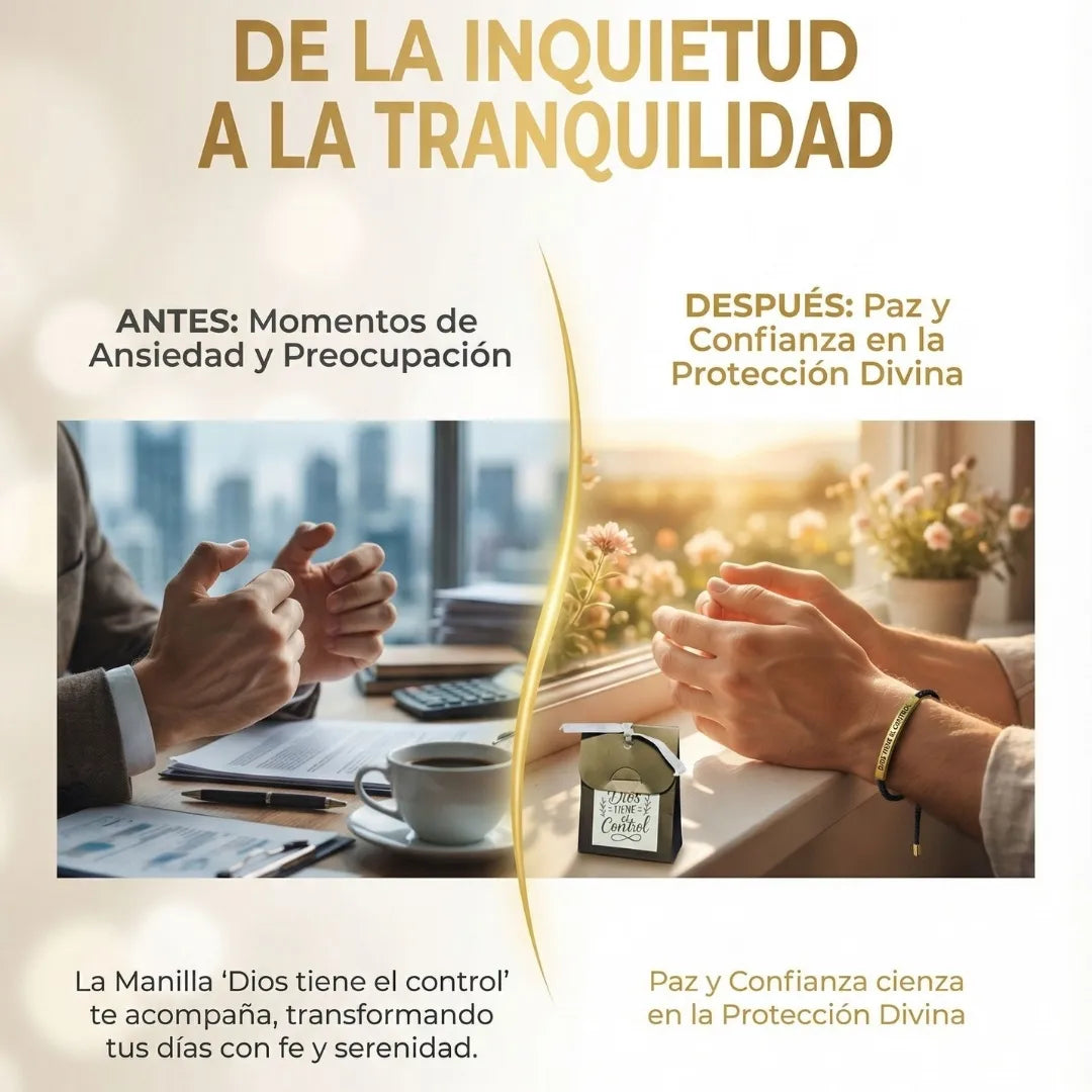 PULSERA DIOS TIENE EL CONTROL-Baño de oro 18k