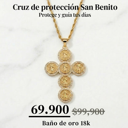 Collar Premiun San benito baño oro 18k