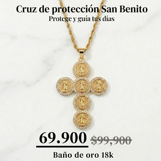 Collar Premiun San benito baño oro 18k