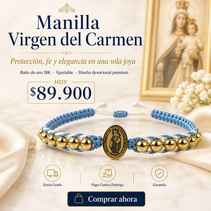 Virgen del carmen trenzada 18k