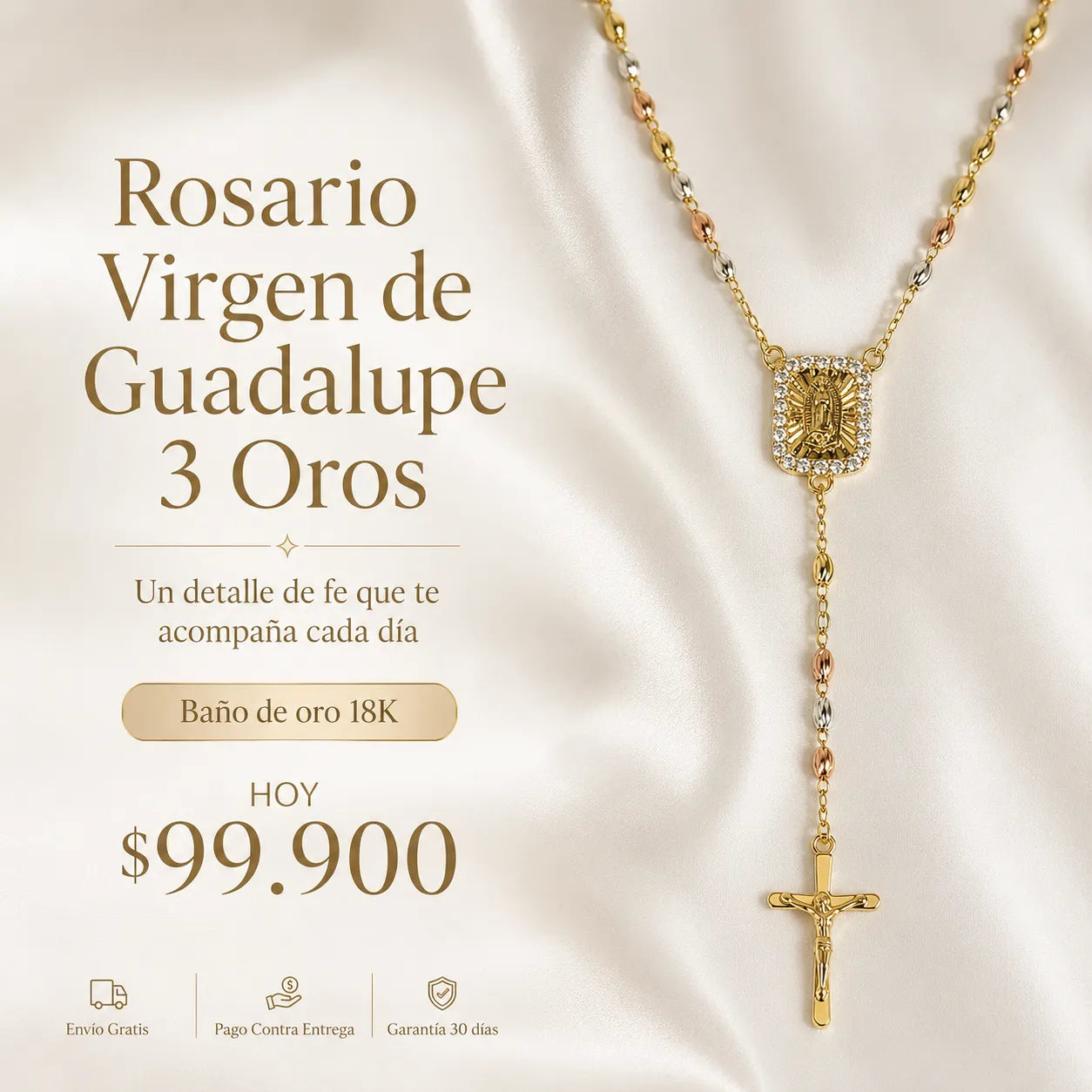 rosario virgen y cruz 3 oros