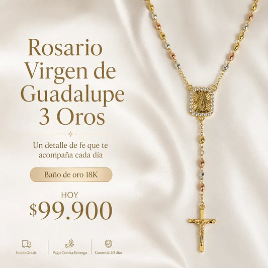 rosario virgen y cruz 3 oros