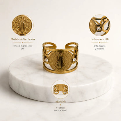 Combo San Benito Baño de oro 18k