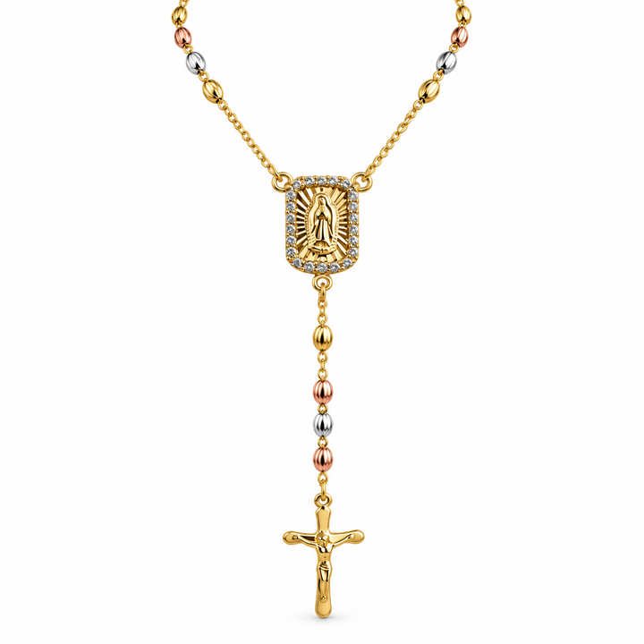 rosario virgen y cruz 3 oros